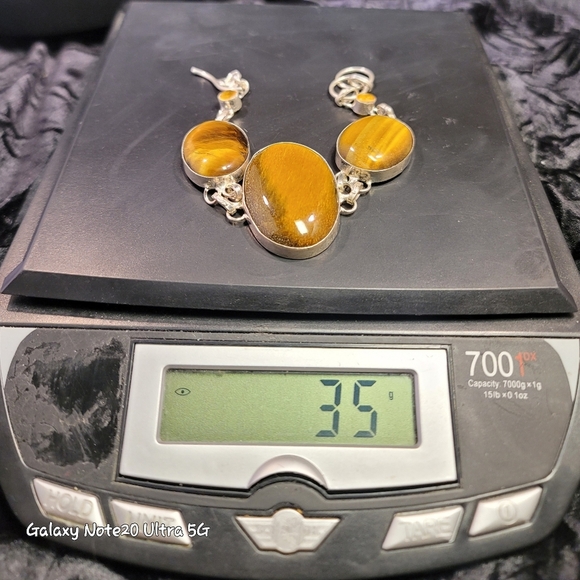 0111. Beautiful! 😍 Solid Sterling Silver and Lucious Tiger Eye for your Wrist! - Picture 12 of 14